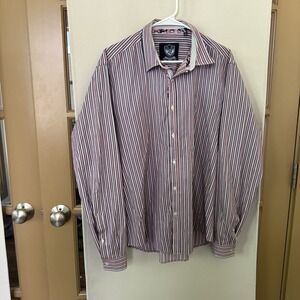 John Peter‎ London Men's XXL  Vertical Stripe Long Sleeve Button Up Shirt